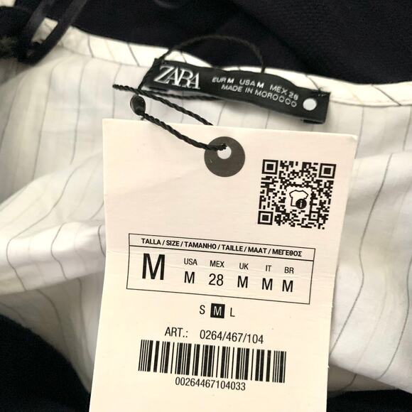 Zara Mixed Poplin Pinstripe Jacket / Long Tunic Shirt in Striped Black/White - Picture 11 of 13